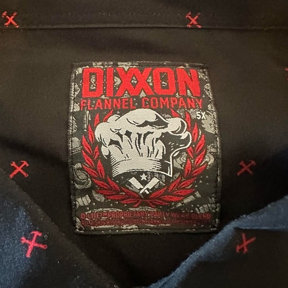 Dixxon Men’s The Finney Black and Red Short Sleeve Button Up Shirt 5XL - Picture 3 of 6